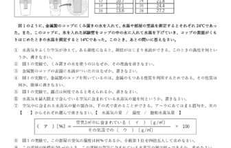 中2理科「湿度・飽和水蒸気量」学習プリント無料ダウンロード・印刷